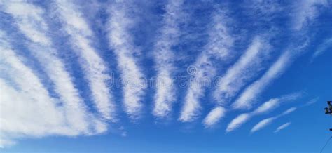 Line Clouds at Sunset Above Meadow and Field Stock Photo - Image of ...