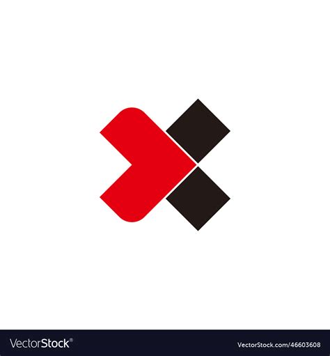 Letter X Simple Arrow Geometric Logo Royalty Free Vector