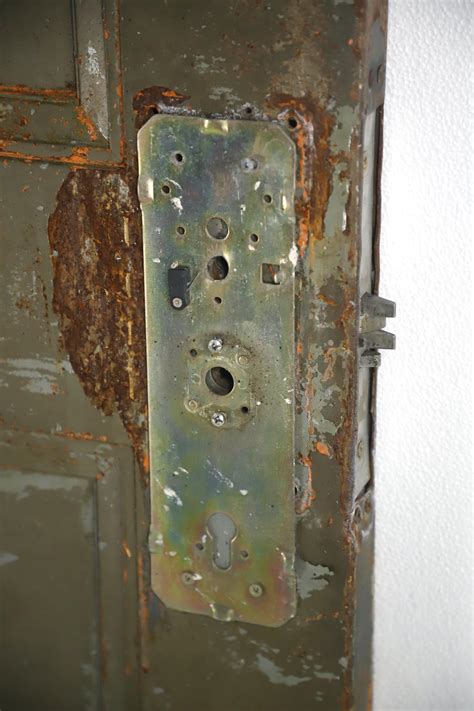 Reclaimed Gray Steel Fire Commercial Door 82.75 x 33.75 | Olde Good Things