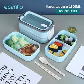 Jual Ecentio Kotak Makan Tempat Makan Bento 2 Susun Lunch Box Besar