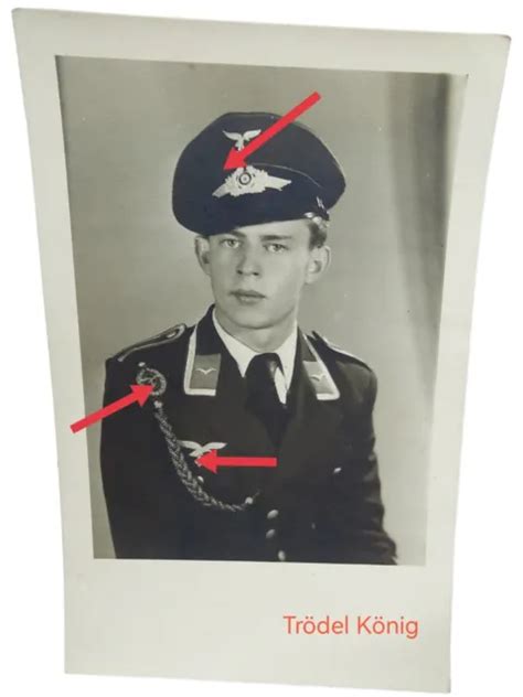 Portrait Foto Unteroffizier Luftwaffe Mit Sch Tzenschnur Wk Eur