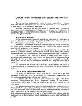 Accidentes Escolares Tema 2 PDF