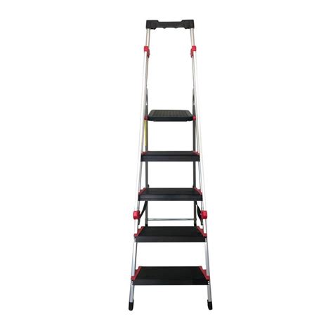 Taburete de 5 escalones Hyper Tough de Aluminio con 5 Peldaños Anchos