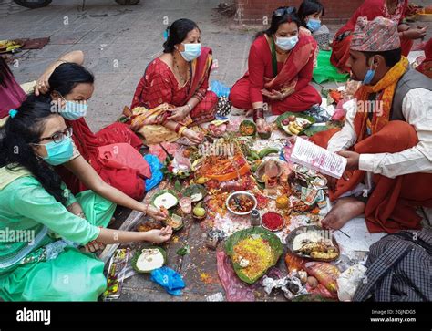 Kathmandu Bagmati Nepal Th Sep Nepali Women Offer Prayers