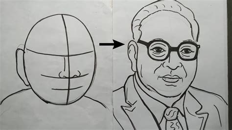 How To Draw Dr B R Ambedkar Step By Step Drawing Of Dr B R Ambedkar