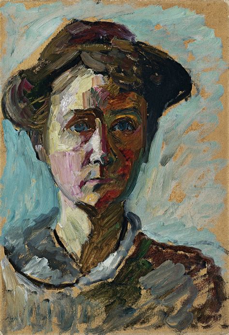 Gabriele Münter Selbstporträt 1908 3349 cm Werkbeschreibung Artchiv