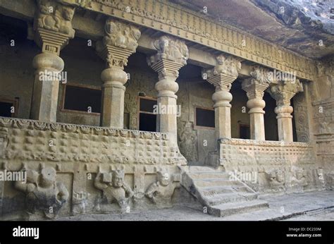 Cave No 3 : Facade.Pandavleni buddhist caves. Nasik, Maharashtra, India ...