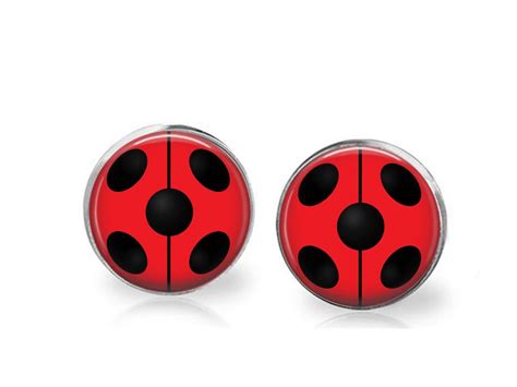 Miraculous Ladybug Silver Glass Stud Earrings Miraculous Ladybug