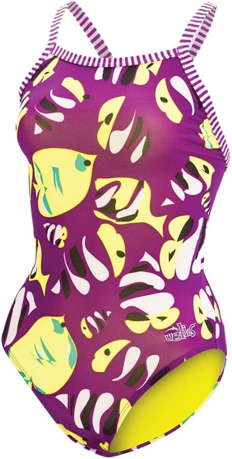 Amazon.com : Dolfin Girls Uglies V-2 Back Swimsuit (Fish Tales, 30 ...