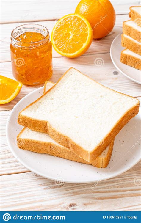 Slices Of Bread With Orange Jam Stock Image Image Of Homemade