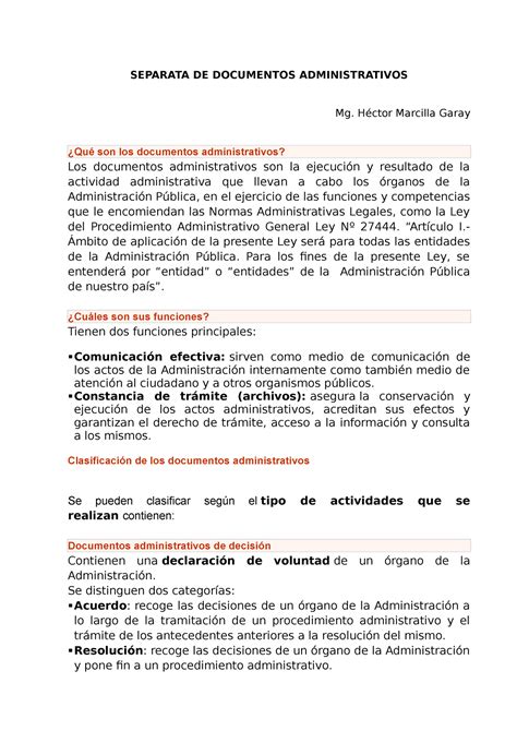 Documentos Administrativos Redaccion SEPARATA DE DOCUMENTOS