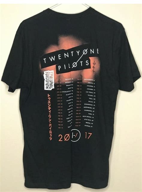 Twenty One Pilots 2017 Emotional Roadshow Tour Official Black T Shirt