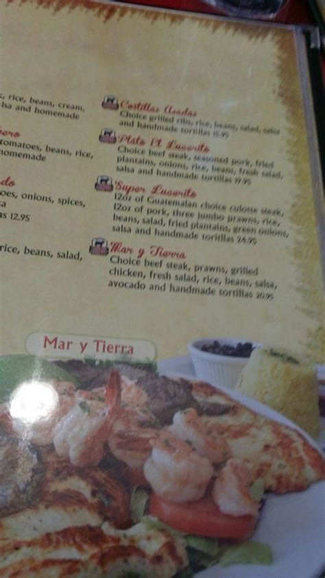 Menu At El Lucerito Restaurant San Rafael