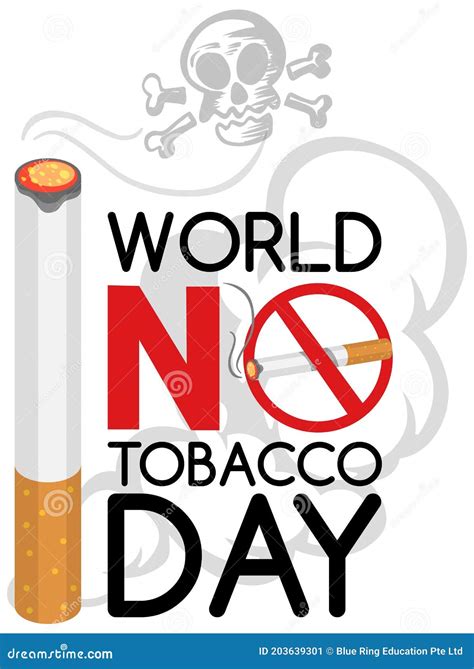 World No Tobacco Day Logo with Big Tobacco Burning and Skull Stock ...