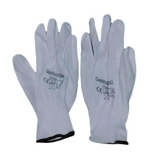 Ce Geethanjali White Pu Coated Gloves Size Large At Rs Pair In