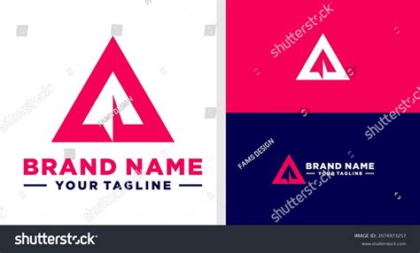 Rocket Logo Negative Space Triangle Editable Stock Vector (Royalty Free ...