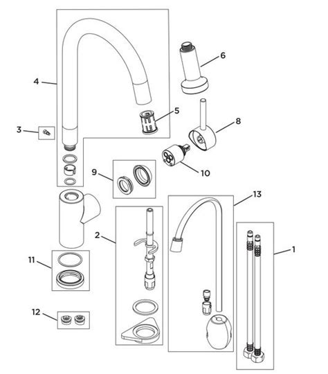 Bristan Apricot Professional Sink Mixer Pull Out Spray Tap Spares