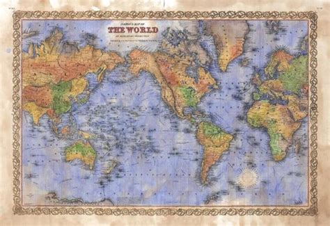 World Vintage Map Art Poster Print Vintage Style Inspirational - Etsy