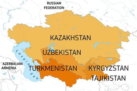 Jungle Maps Map Of Kazakhstan And Uzbekistan