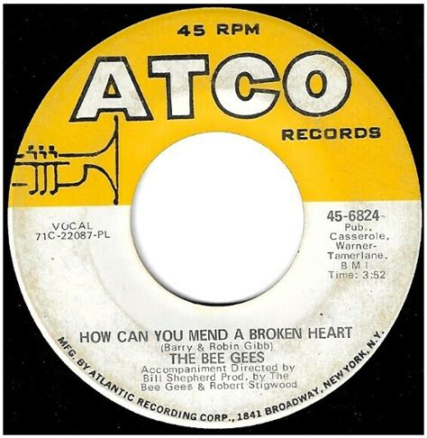 Bee Gees How Can You Mend A Broken Heart Atco Single