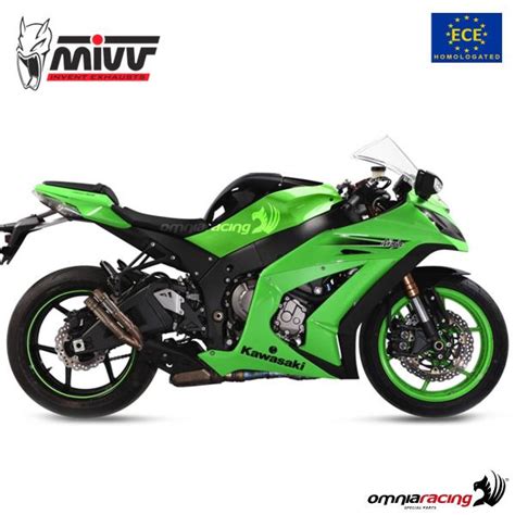 Mivv Exhaust Slip On Double Gun Approved Titanium Kawasaki Zx R