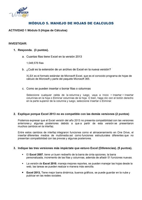 Actividad Modulo Aprendizajes M Dulo Manejo De Hojas De