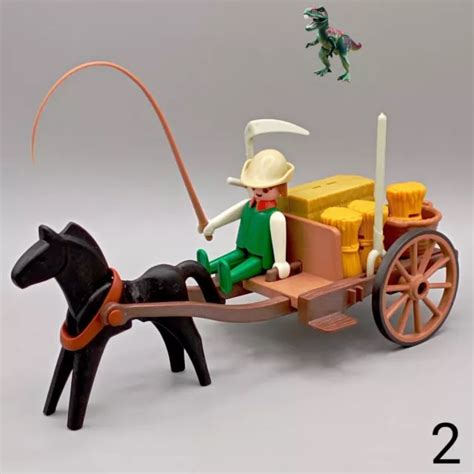 PLAYMOBIL CHARIOT CHARIOT médiéval viking villageois paysan paille