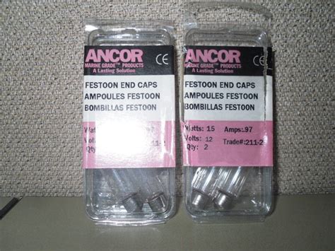 Ancor 522112 Marine Festoon End Caps 97 Amps 15 Watts 12 Volts Lot Of 2