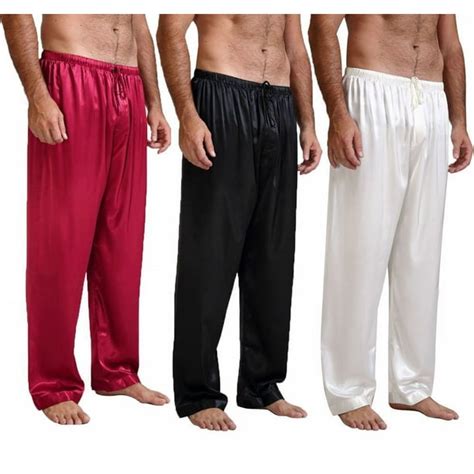 Sunsiom Sunsiom Mens Silk Satin Pajamas Pyjamas Pants Sleep Bottoms