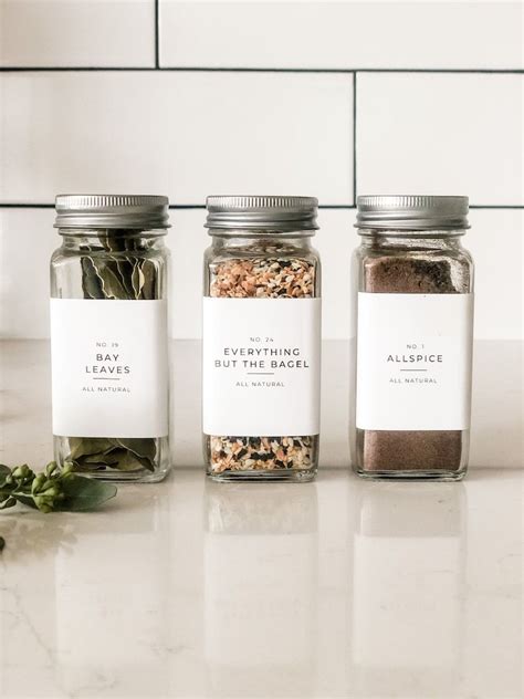 Minimalist Pantry Spice Label Template Customizable Labels Etsy