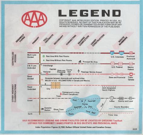 The road map legend for AAA maps of the past : r/nostalgia