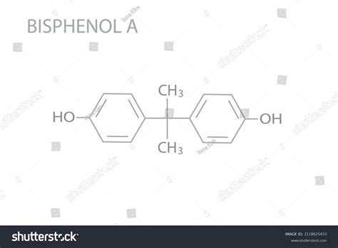 Bisphenol Chemical Molecular Skeletal Formula Vector Stock Vector