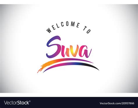 Suva Welcome To Message In Purple Vibrant Modern Vector Image