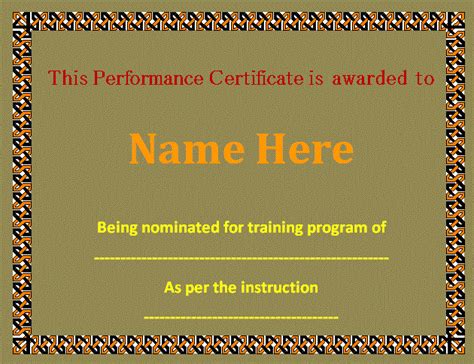 top performer certificate template