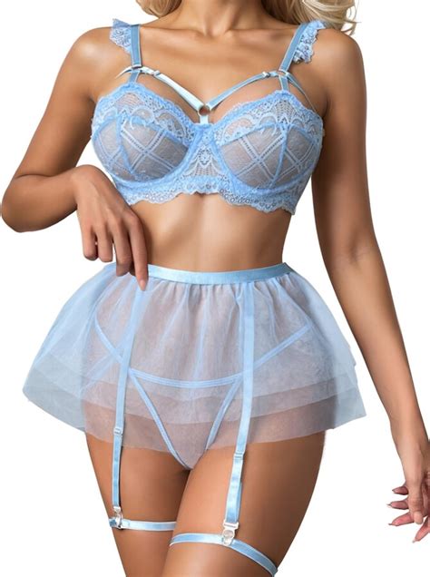 Popiv Sexy Lingerie For Women Lace Babydoll Mesh Lingerie Dress