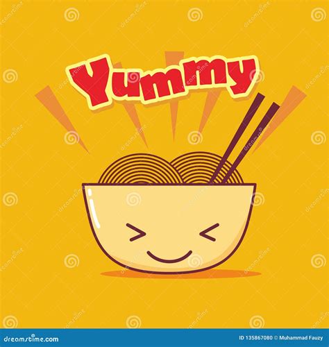 Cute Noodle Ramen Bowl Sushi And Dumpling Set Cartoon Comic Characters