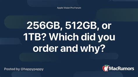 256GB, 512GB, or 1TB? Which did you order and why? | MacRumors Forums