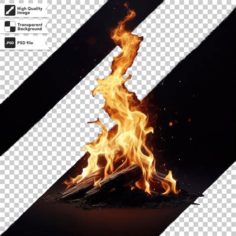 Effet De Feu Psd Sur Un Fond Transparent Psd Premium