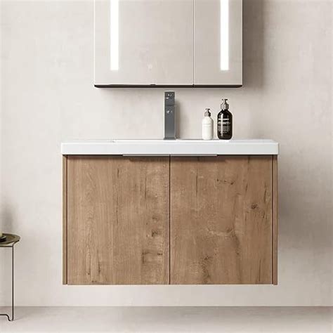 SSLine Wall Mounted Bathroom Vanity With Sink Combo Modern 30 Inch