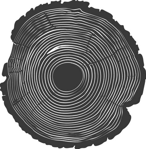 AI Generated Silhouette Tree Rings Wood Black Color Only 40554191