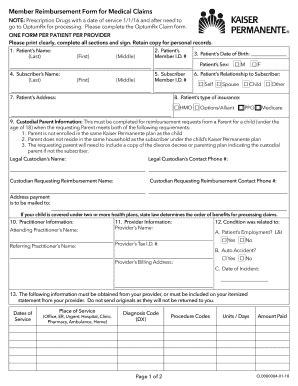 Fillable Online Member3 Ghc Member Reimbursment Form For Medical