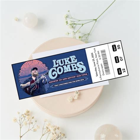 Printable Luke Combs Growin Up And Gettin Old Tour Digital Tickets