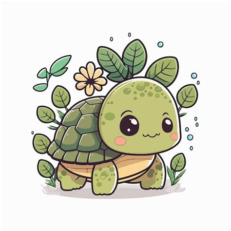 Premium Vector Vector Cute Turtle Cartoon Style