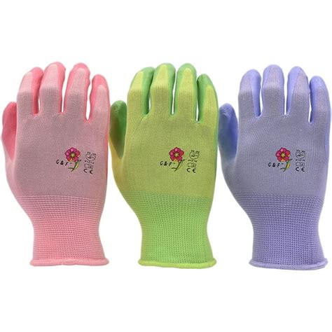 G And F Products Womens Gardening Gloves Micro Foam Coating Large 6