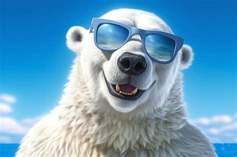 Premium AI Image Joyful Polar Bear AI Generated