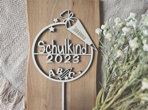 Cake Topper Schriftzug Einschulung Schulkind Personalisiert Aus