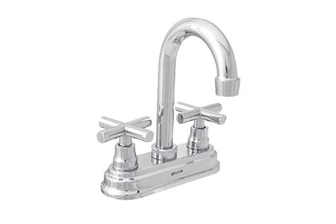 A Chrome Faucet With Two Handles