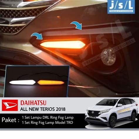 Jual PAKET All New Terios 2018 DRL LED Fog Lamp Cover Model TRD Black