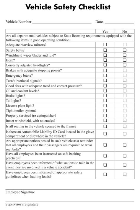 10 Best Printable Vehicle Inspection Checklist PDF for Free