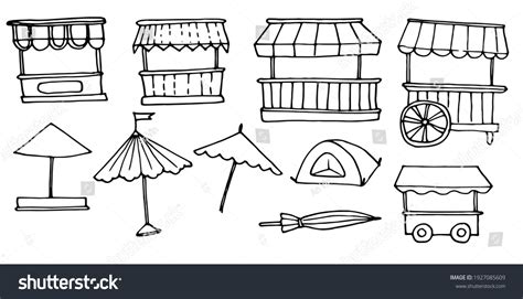 3,232 Market Stall Drawing Images, Stock Photos, and Vectors | Shutterstock